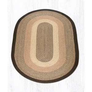 Earth Rugs Oval Braided Rug – Chocolate & Natural Tones, Handcrafted Jute Rugs - 1 of 1