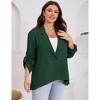 Womens Plus Size Blazers Adjustable Long Sleeve Classic Draped Open Front Lightweight Cardigans Jacket - 2 of 4