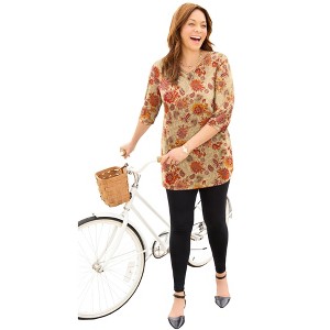 Catherines Easy Fit 3/4-Sleeve V-Neck Tunic - 1 of 4