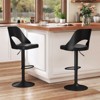 Tangkula Bar Stools Set of 4 w/Enlarged PU Leather Seat Footrest Swivel Bar Chairs - 2 of 4