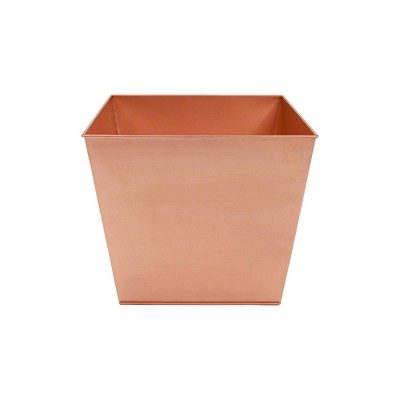 16" Wide Square Copper Plated Galvanized Steel Flower Box - ACHLA Designs: Weather-Resistant Outdoor Planter with Drain Holes