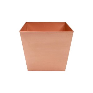 16" Wide Square Copper Plated Galvanized Steel Flower Box - ACHLA Designs: Weather-Resistant Outdoor Planter with Drain Holes - 1 of 3