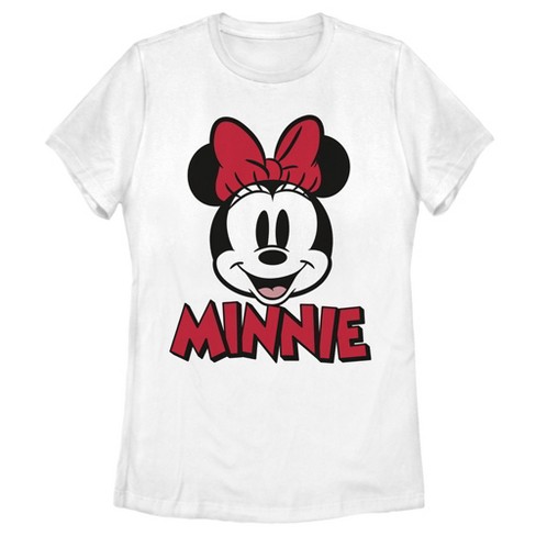 Women's Mickey & Friends Retro Minnie Mouse Big Face T-shirt : Target