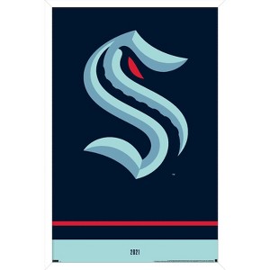 Trends International NHL Seattle Kraken - Logo 21 Framed Wall Poster Prints - 1 of 4