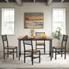 Hooseng Industrial Style 5-Piece Dining Table Set, Dining Room Table Set with 4 Slated Backrest Chairs, Space-Saving Dinette Set for 4 with MDF Top - 2 of 4