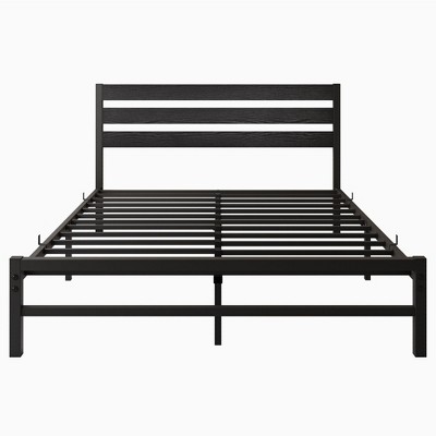 NicBex Wood Platform Bed Frame with Vintage Style Headboard and Metal Slats Support