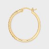14k Gold Plated Brass Cubic Zirconia Click Top Hoop Earrings - A New Day™ Gold: Clip-In Clasp, Simulated Stones - 3 of 3