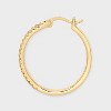 14k Gold Plated Brass Cubic Zirconia Click Top Hoop Earrings - A New Day™ Gold - image 3 of 3