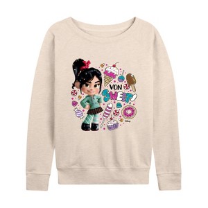 Women's - Disney - Von Sweet & Candy Lightweight French Terry Wide Neck Long Sleeve Shirt - 1 of 4