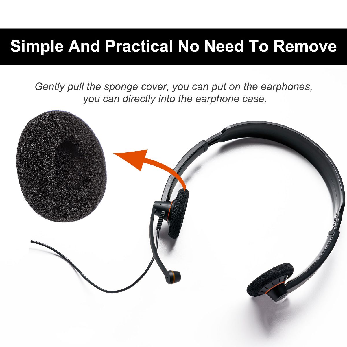 Unique Bargains uxcell Headphone Earpad 3.5cm, Black 10 Pcs - thumbnail 2