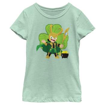 Girl's Marvel Shamrock Loki T-Shirt
