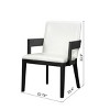 Set of 2 Modern Arm Dining Chairs, Wood Frame with Glossy PU Leather Upholstery for Kitchen, Dining Room, or Contemporary Seating Areas-Maison Boucle - 4 of 4