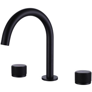 BWE 8 in. Widespread 2-Handle High-Arc Bathroom Faucet in Matte Black - 1 of 4