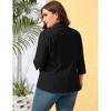 Clearlove Casual Blazer for Plus Size Women Office Business 3/4 Sleeve Open Front Cardigans Jacket Work Suit with Pockets - 2 of 4