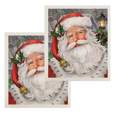 Briarwood Lane Checkered Santa Swedish Dishcloth (2-pack)