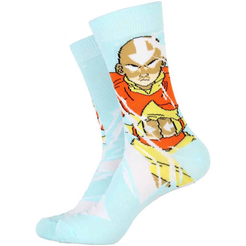 Avatar The Last Airbender Aang and Appa Character Adult Crew Socks 2 Pair Multicoloured, 3 of 4