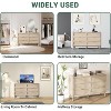 Oak Rattan 6-Drawer Dresser with Gold Handles and 5 Sturdy Legs, Farmhouse Style for Bedroom, Living Room & Entryway - 4 of 4