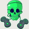 Junior's Design By Humans Halloween Skeleton Skull Crossbones Video Gamer By TaiHan T-Shirt - 2 of 3