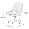 Modern Office Chair with Tufted Back, Adjustable Height, Armchair Upholstered, Study Seat Computer Task for Makeup Room, Living Room-The Pop Home - 3 of 4