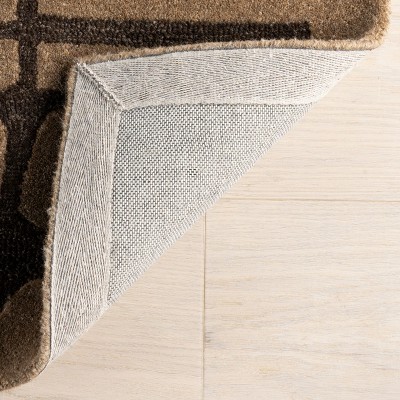 Handmade Brown Striped Wool Rectangular 4' x 6' Area Rug