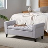 Fabric Storage Ottoman, Modern Button Tuft Storage Bench With Rolled Arms, Soft Entryway Ottoman With Sturdy Legs - 4 of 4
