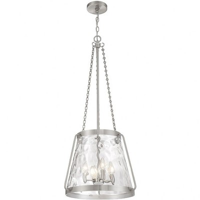 Crawford Satin Nickel 4-Light Pendant with Clear Glass Shade