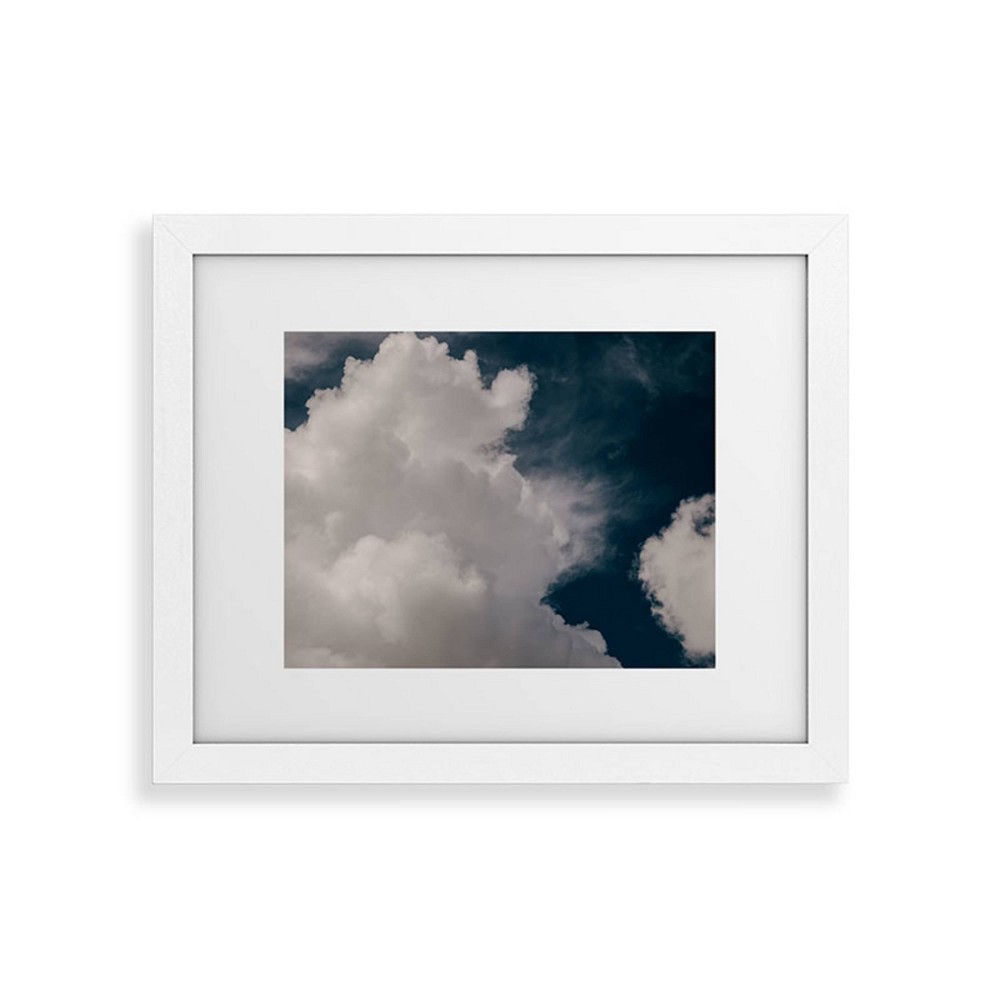 Photos - Other Decoration Deny Designs 11"x14" Hannah Kemp Puffy Clouds White Framed Art Print