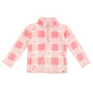 John Deere Animals Girls Half Zip Woobie Sweatshirt Toddler - 1 of 4