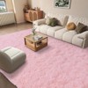 Blush Pink Shag Rug Ultra-Soft 1.7in Thick Non-Slip with Grip Pads for Bedroom or Office - 4 of 4