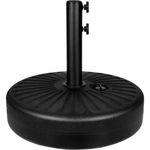 Wellfor Fillable Round Outdoor Patio Market Umbrella Base - Black: 20" Diameter, All-Weather, Water/Sand Fillable, Metal Hardware - 1 of 4