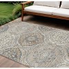 HomeRoots 9' X 12' Beige Gold And Denim Blue Floral Washable Indoor Outdoor Area Rug - 2 of 4