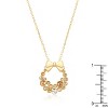 Slickblue Holiday Wreath Pendant Necklace for Women – 18K Gold Plated, Champagne Crystals, 16” + 3” Extender - 3 of 4