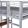 NicBex Full Size Bunk Bed with Desk Metal Frame Bed Frame with 2 Shelves, Full Length Guardrails and 2 Ladders, No Box Spring Required - 4 of 4