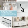 TIRAMISUBEST Modern Style Hall Tree with Storage Cabinet and 2 Large Drawers, Mudroom Bench with 5 Coat Hooks - 4 of 4