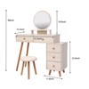 XIYUYEU Vanity Desk with Mirror Dressing Table with Charging Station, Hair Dryer Rack - 2 of 4