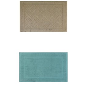 Unique Bargains 2Pcs Cotton Banded Reversible Soft Plush Absorbent Bathtub Mat - 1 of 4