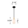 Possini Euro Design Black Soft Gold Mini Pendant 5 1/4" Wide Modern White Shade Fixture for Dining Room House Home Foyer Kitchen - 4 of 4