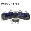 Bigget Rattan Outdoor Steel 6 Piece Patio Wicker Sectional Conversation Set with storage table - 4 of 4