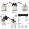 POWLIG 26-in 3-Light Black and Gold Dimmable Bathroom Transitional Vanity Light with Crystal Shade - 3 of 4