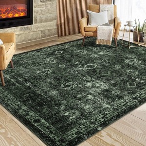 Garvee Vintage Runner Washable Area Rug for Bedroom Living Room Non-Slip Hallway Runners Accent Super Soft Thin Indoor Carpet for Dining Room Bedroom - 1 of 4