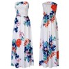 Women Strapless Floral Print Bohemian Boho Maxi Dress Casual Off Shoulder Beach Party Dress with Pockets - 4 of 4