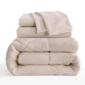5/7 Pieces Microfiber Comforter Set, Breathable Down Alternative Bedding Set, All Season Bed in a Bag - NTBAY - 1 of 4