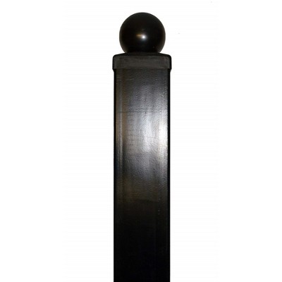 7.5-Foot Black Metal Pedestrian Gate Posts with Ball Finials