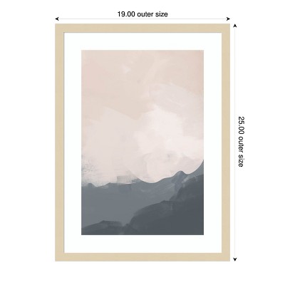 Neutral Abstract Landscape Wood Framed Wall Art Print