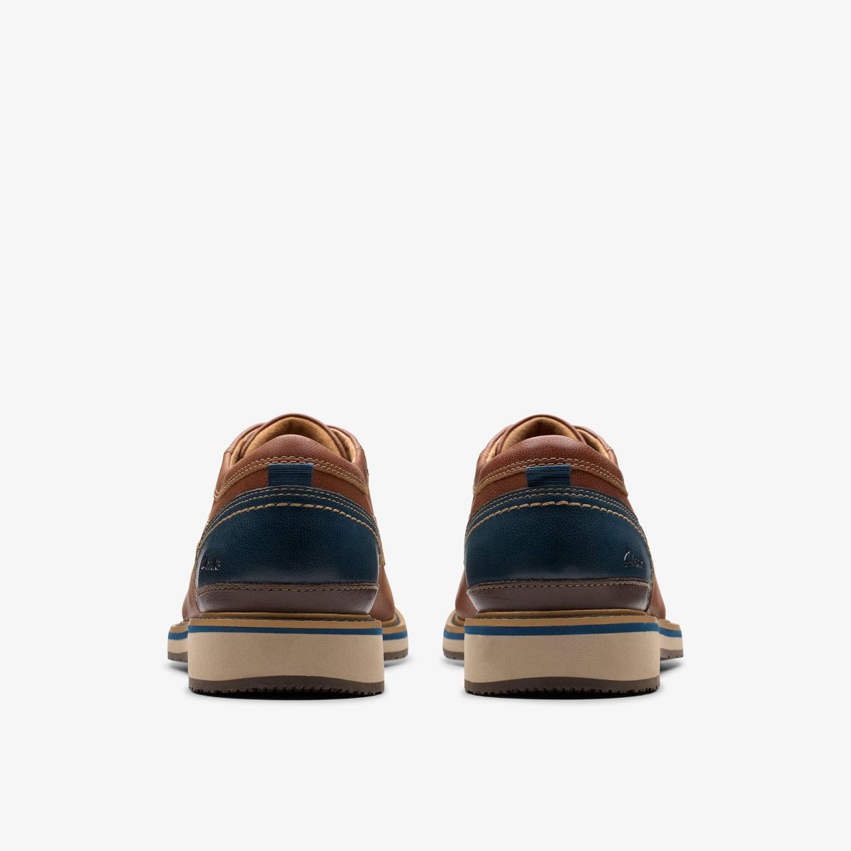 Clarks Mens Monahan Plain Tan Leather Shoes - thumbnail 6