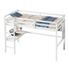 Twin Size Loft Bed with Desk and Shelves, Safety Guardrail and  Sturdy Ladder-ModernLuxe - 4 of 4
