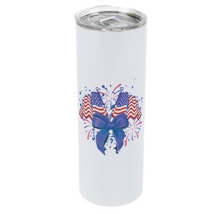 Elanze Designs 20 Ounce Stainless Steel On the Go Travel Tumbler With Push Top Lid, American Flag - 1 of 1