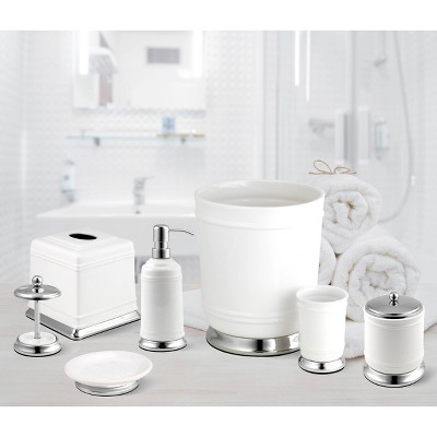 4pc Isabella Bath Set White Chrome Popular, Target Bathroom Accessories Black And White
