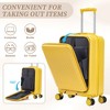 14"/20" 2 Pcs/Set ABS Spinner Wheel Luggage, Front Opening, Combination Lock, Cosmetic Case, Black -- Frevyn - 4 of 4