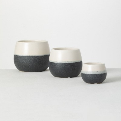 Sullivans Set of 3 Small Ceramic Planters 5"H, 4.5"H, & 3"H Multicolored
